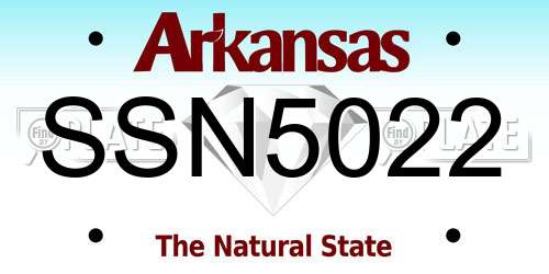 SSN5022 Arkansas License Plate
