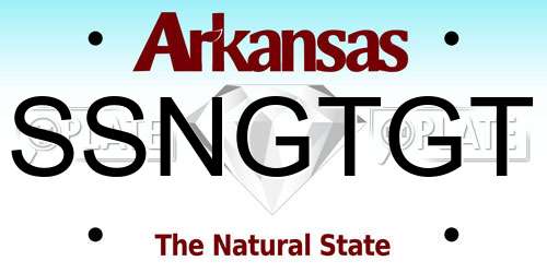 SSNGTGT Arkansas License Plate