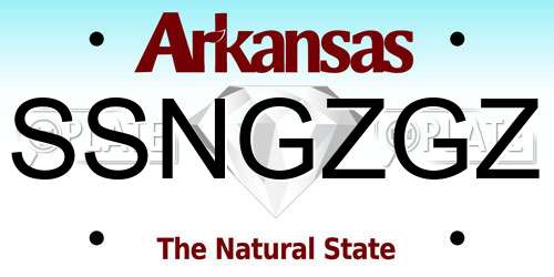 SSNGZGZ Arkansas License Plate