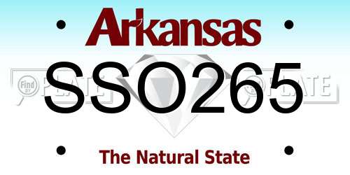 SSO265 Arkansas License Plate
