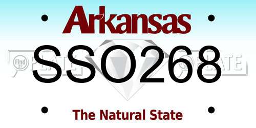 SSO268 Arkansas License Plate