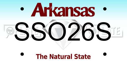 SSO26S Arkansas License Plate