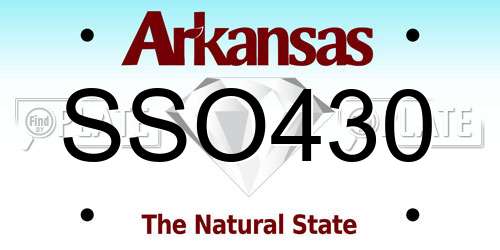 SSO430 Arkansas License Plate