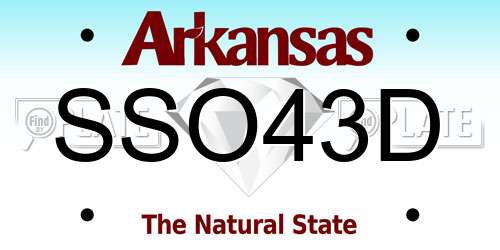 SSO43D Arkansas License Plate