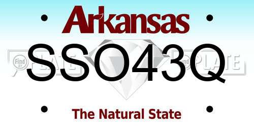 SSO43Q Arkansas License Plate