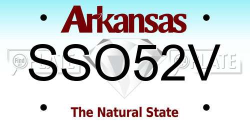 SSO52V Arkansas License Plate