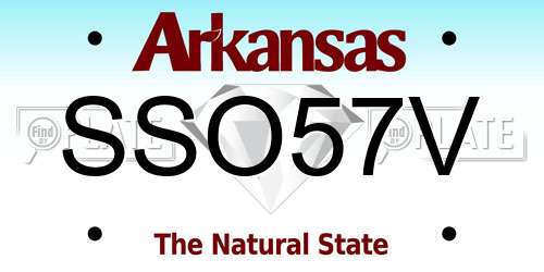 SSO57V Arkansas License Plate