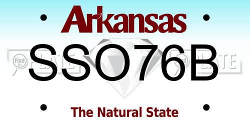 SSO76B Arkansas License Plate