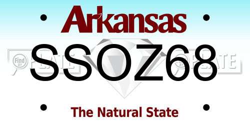 SSOZ68 Arkansas License Plate