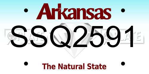 SSQ2591 Arkansas License Plate