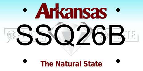 SSQ26B Arkansas License Plate