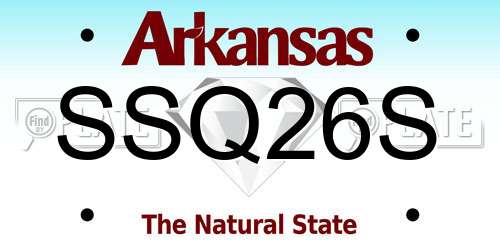 SSQ26S Arkansas License Plate