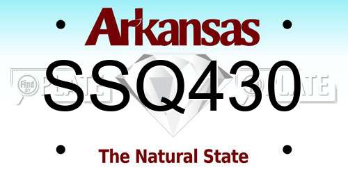 SSQ430 Arkansas License Plate