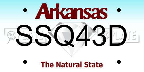 SSQ43D Arkansas License Plate