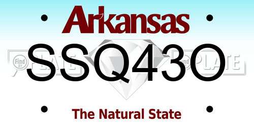 SSQ43O Arkansas License Plate