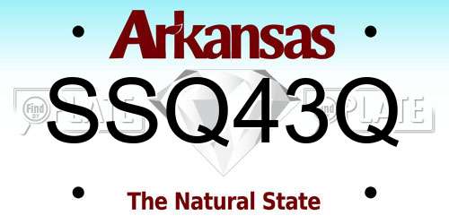 SSQ43Q Arkansas License Plate