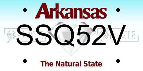 SSQ52V Arkansas License Plate
