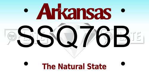 SSQ76B Arkansas License Plate