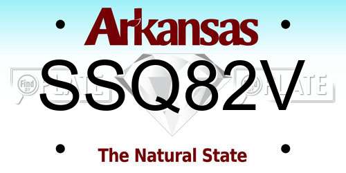SSQ82V Arkansas License Plate