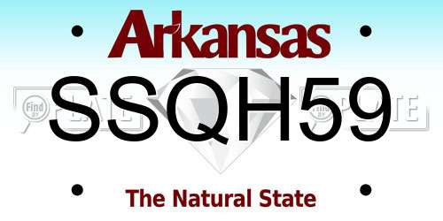 SSQH59 Arkansas License Plate