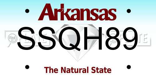SSQH89 Arkansas License Plate