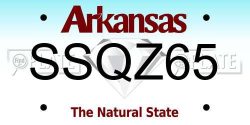 SSQZ65 Arkansas License Plate