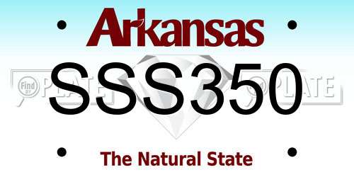 SSS350 Arkansas License Plate