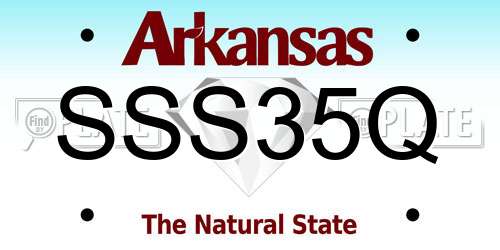 SSS35Q Arkansas License Plate