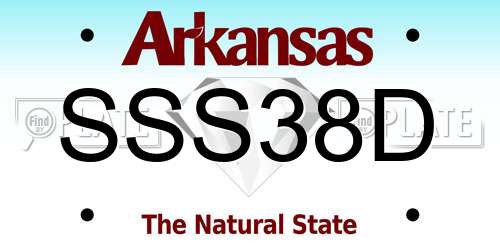 SSS38D Arkansas License Plate