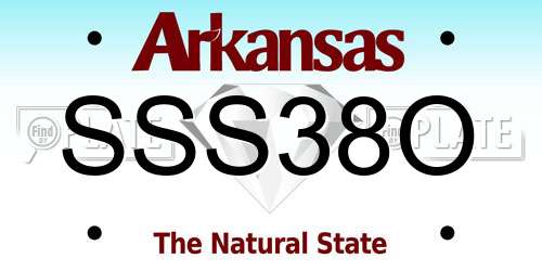 SSS38O Arkansas License Plate