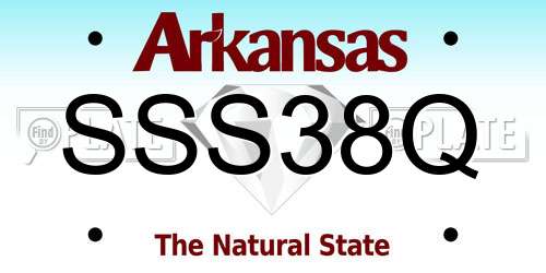 SSS38Q Arkansas License Plate