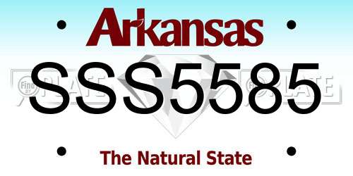 SSS5585 Arkansas License Plate