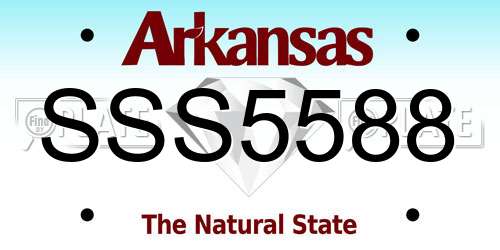 SSS5588 Arkansas License Plate