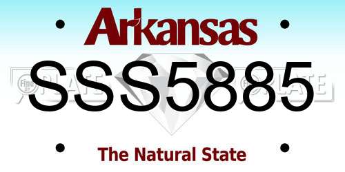SSS5885 Arkansas License Plate