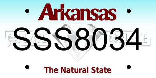 SSS8034 Arkansas License Plate