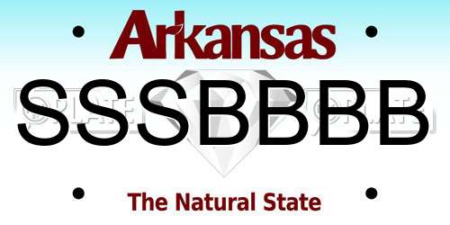 SSSBBBB Arkansas License Plate