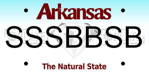 SSSBBSB Arkansas License Plate