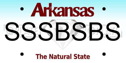SSSBSBS Arkansas License Plate