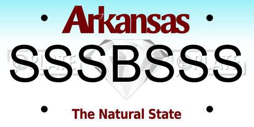 SSSBSSS Arkansas License Plate