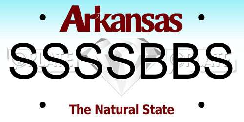 SSSSBBS Arkansas License Plate