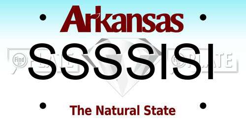 SSSSISI Arkansas License Plate