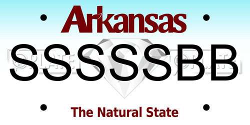 SSSSSBB Arkansas License Plate