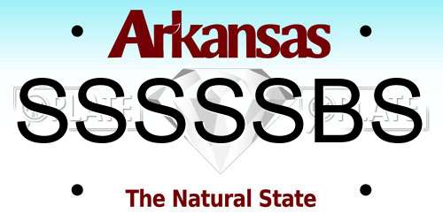 SSSSSBS Arkansas License Plate
