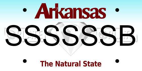 SSSSSSB Arkansas License Plate