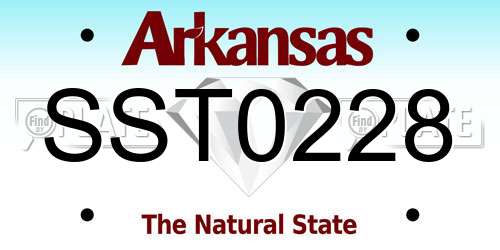 SST0228 Arkansas License Plate