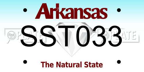 SST033 Arkansas License Plate