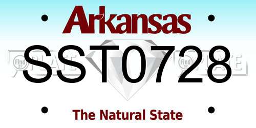 SST0728 Arkansas License Plate