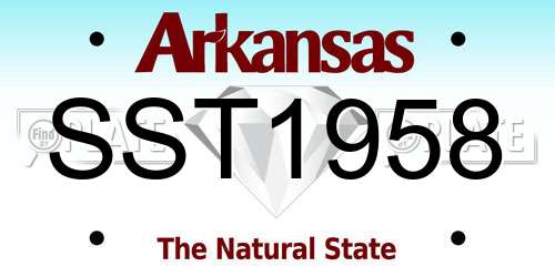 SST1958 Arkansas License Plate