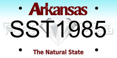 SST1985 Arkansas License Plate