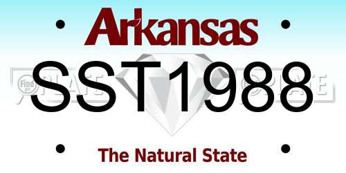 SST1988 Arkansas License Plate